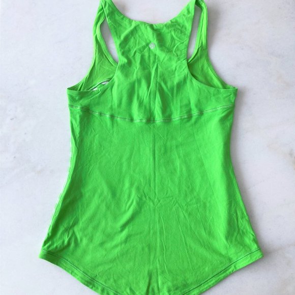 Lululemon Run: First Base Tank (super soft rulu!) green & white striped tank top - Picture 4 of 7